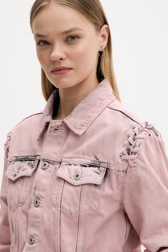 KARL LAGERFELD JEANS Дънково яке дамско от деним розово B2W14035