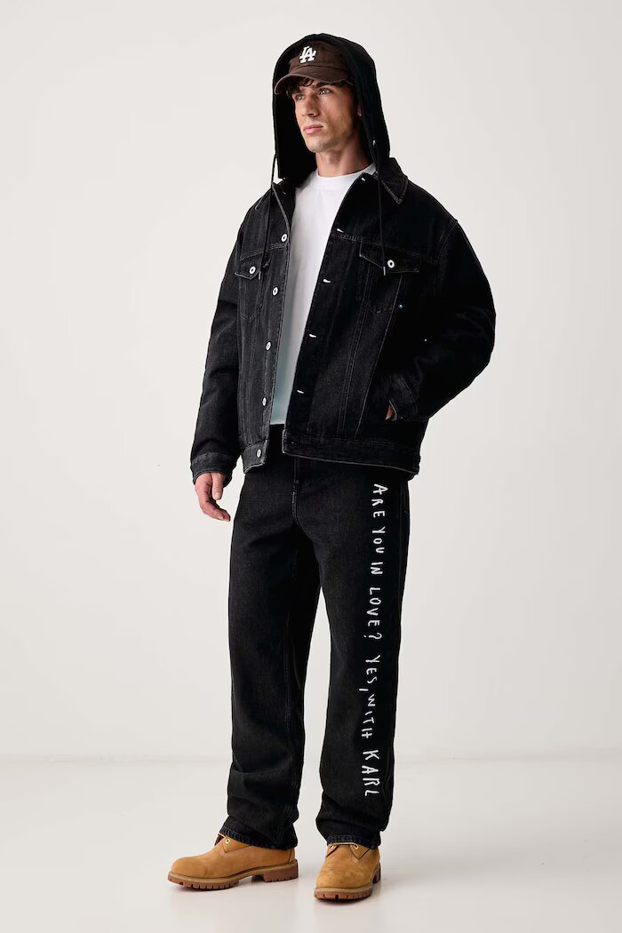 KARL LAGERFELD JEANS дънково яке мъжко x Pietro Terzini черно B4M14042