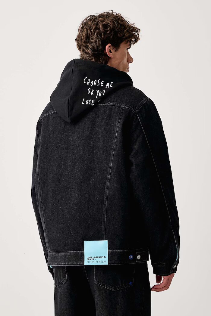 KARL LAGERFELD JEANS дънково яке мъжко x Pietro Terzini черно B4M14042
