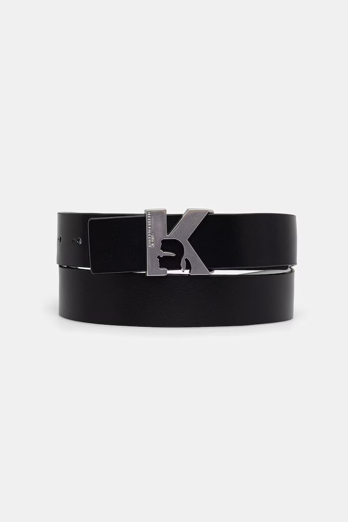 KARL LAGERFELD JEANS двустранен колан дамски от кожа черен B3W33063