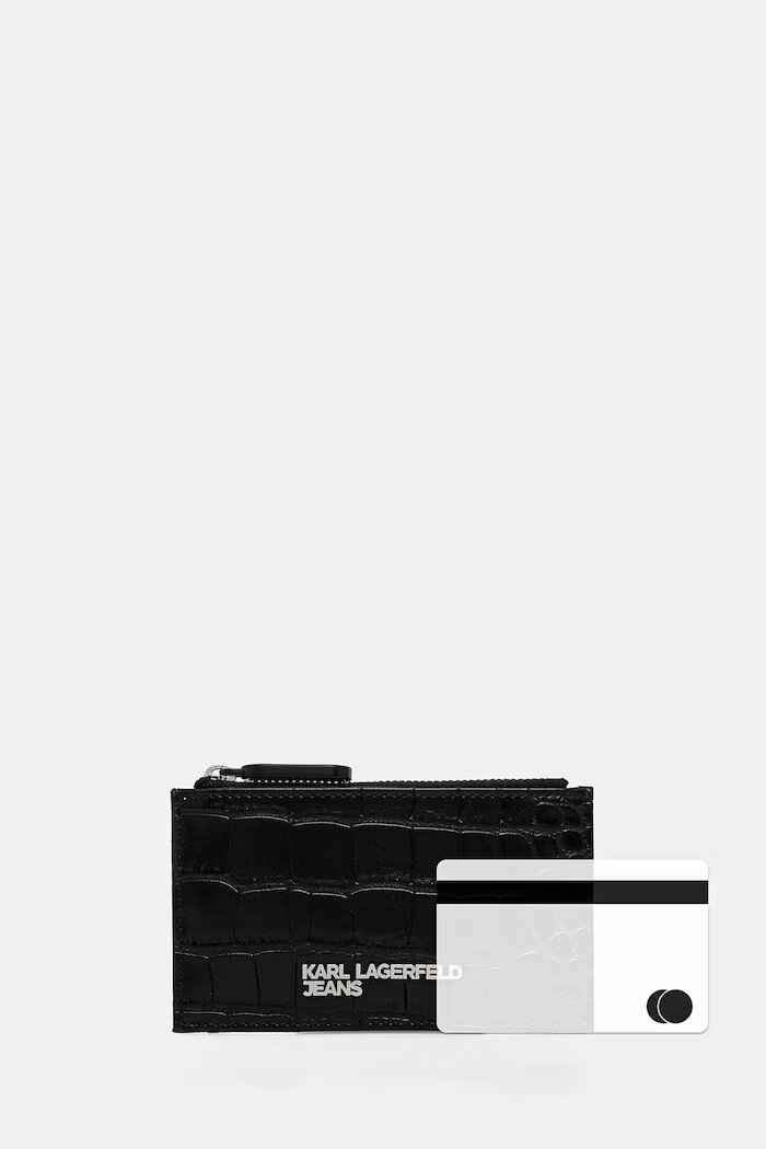 KARL LAGERFELD JEANS калъф за ключове дамски от имитация на кожа черен B3W32052