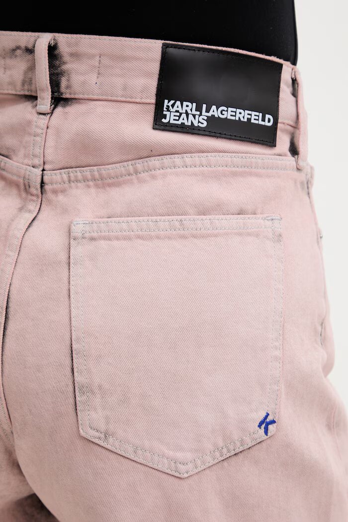 KARL LAGERFELD JEANS къс панталон дамски от деним розов B2W10072
