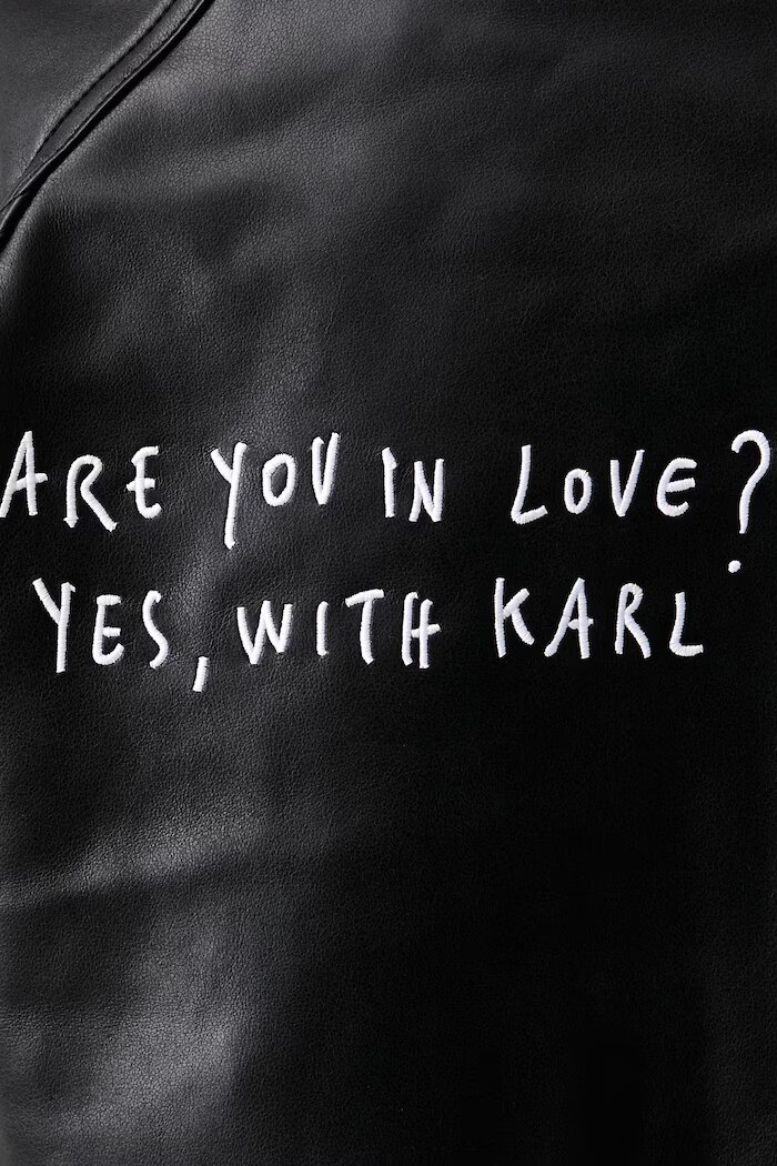 KARL LAGERFELD JEANS късо дамско яке от имитация на кожа x Pietro Terzini черно B4W15057