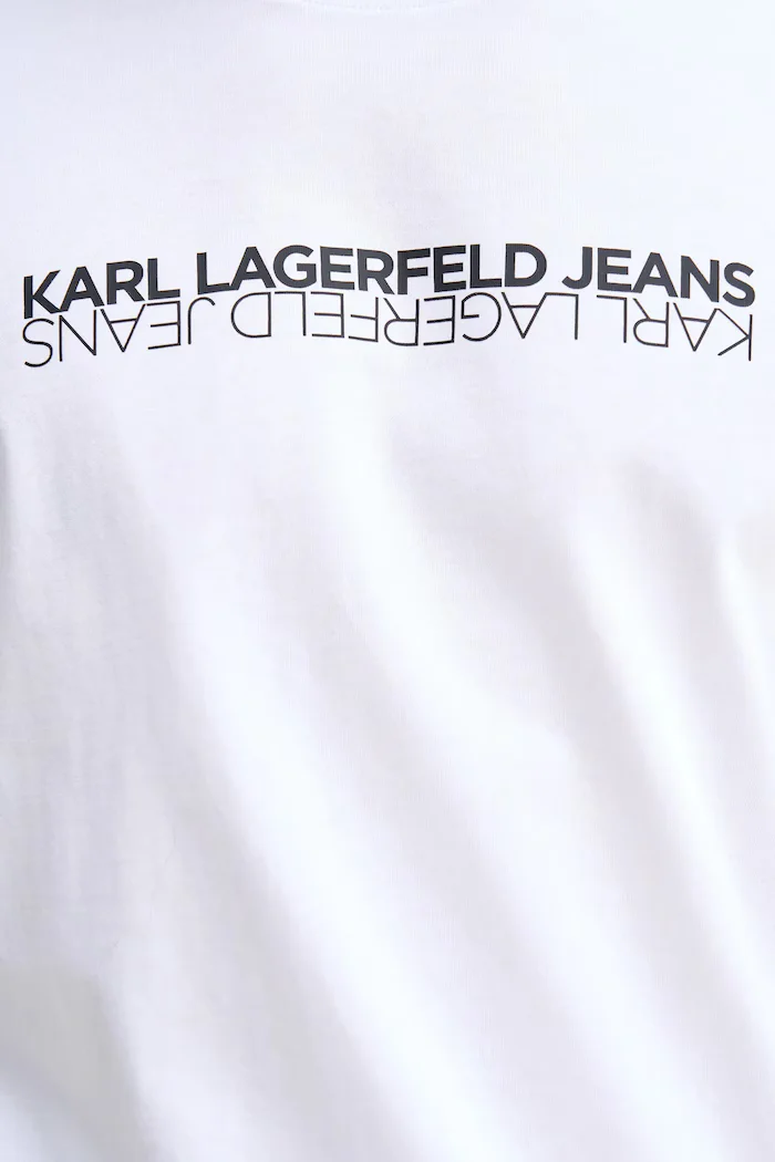 KARL LAGERFELD JEANS Памучна тениска в бяло с принт B1M17063