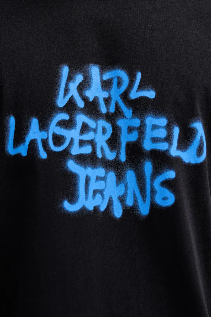 KARL LAGERFELD JEANS Памучна тениска в черно с десен B1M17065