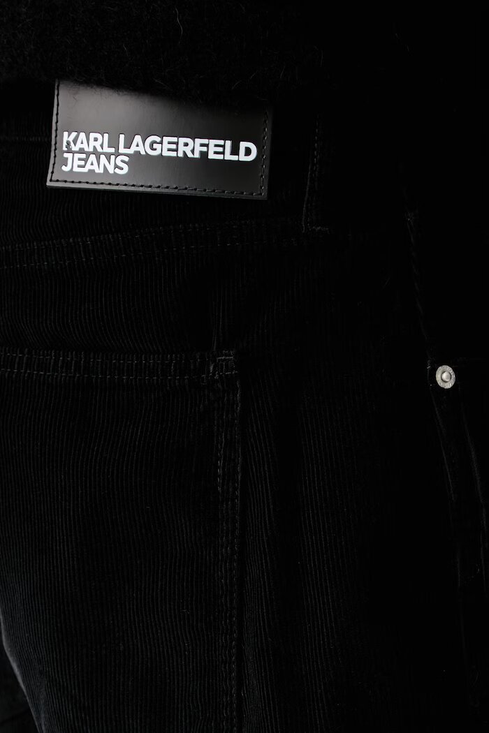 KARL LAGERFELD JEANS панталон мъжки от джинс черен със стандартна талия B3M10017