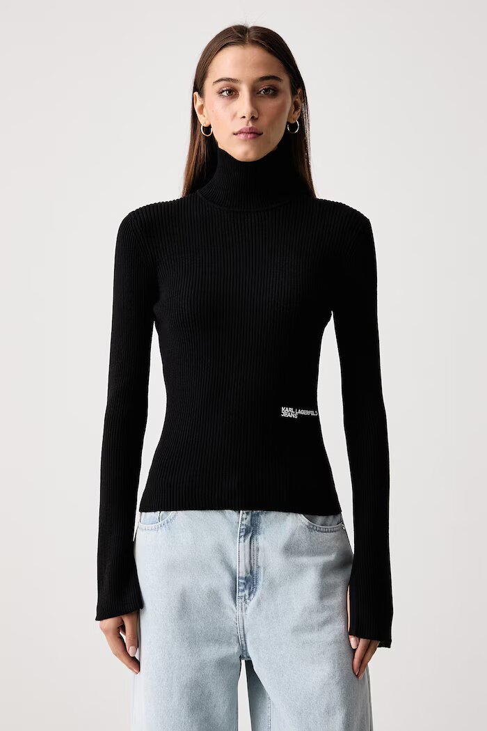 KARL LAGERFELD JEANS поло дамско с вискоза черно B4W18001