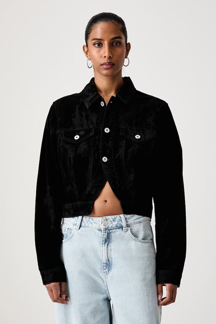 KARL LAGERFELD JEANS преходно яке дамско от деним черно B4W14037