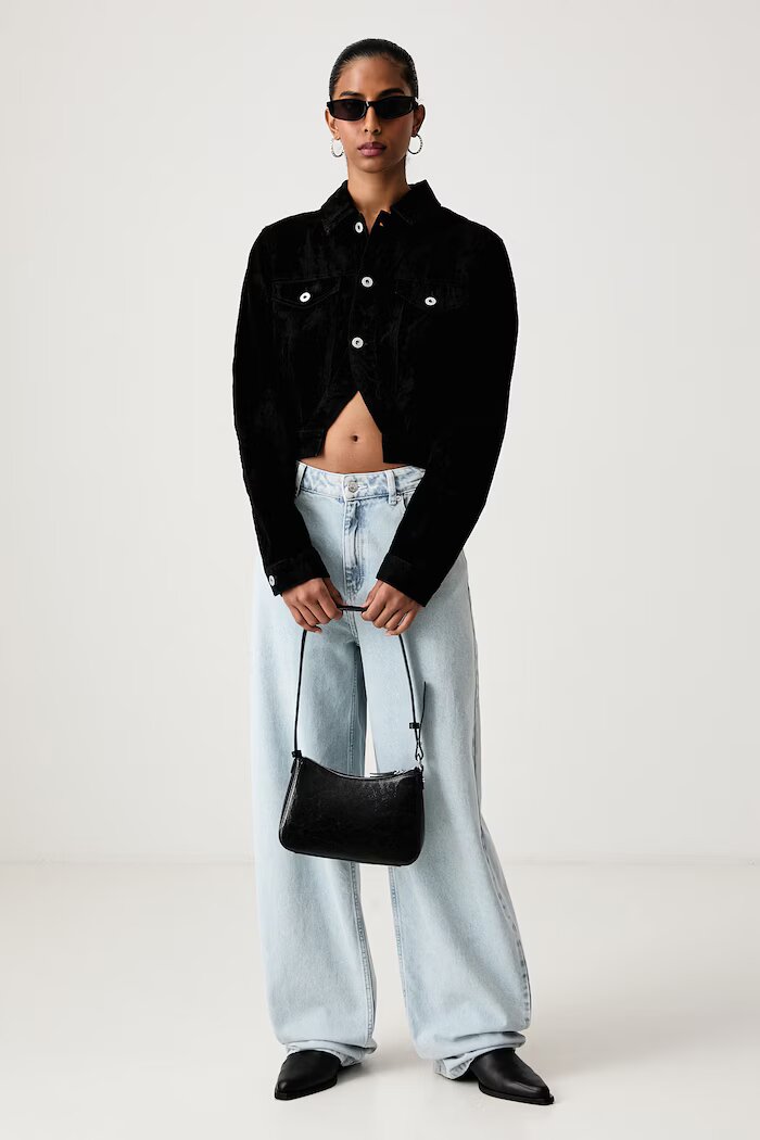 KARL LAGERFELD JEANS преходно яке дамско от деним черно B4W14037