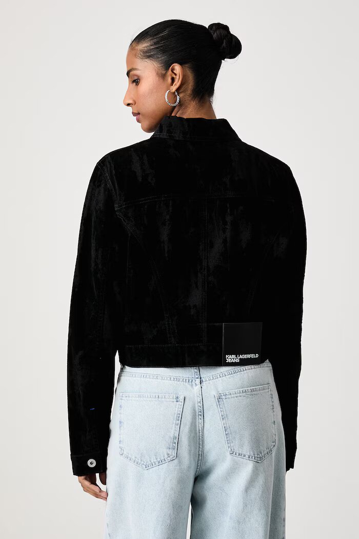 KARL LAGERFELD JEANS преходно яке дамско от деним черно B4W14037