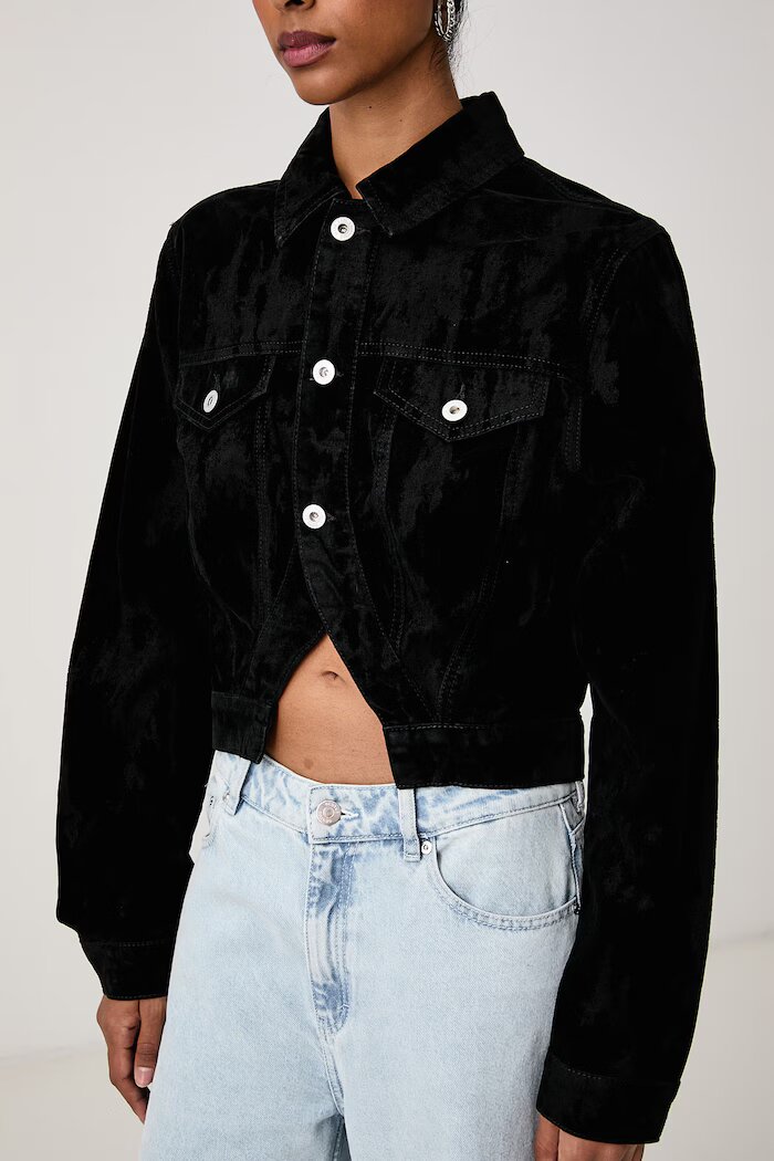 KARL LAGERFELD JEANS преходно яке дамско от деним черно B4W14037
