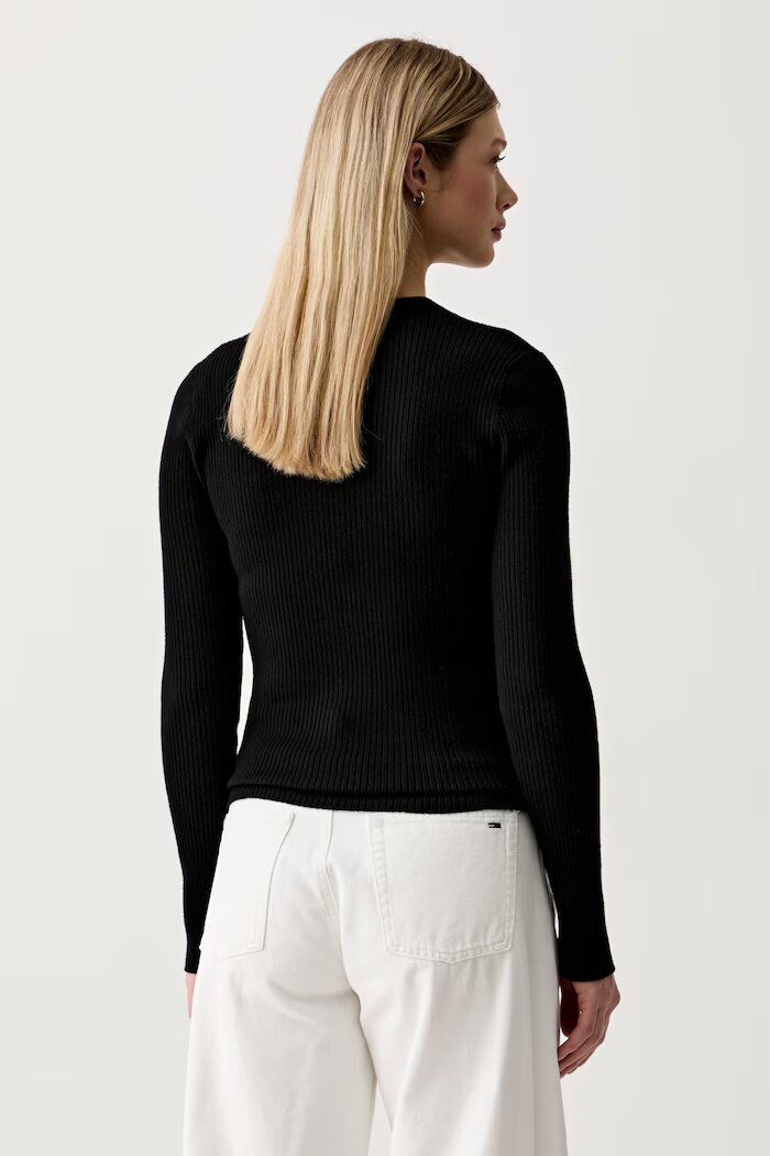 KARL LAGERFELD JEANS пуловер дамски с вискоза черен B3W18009