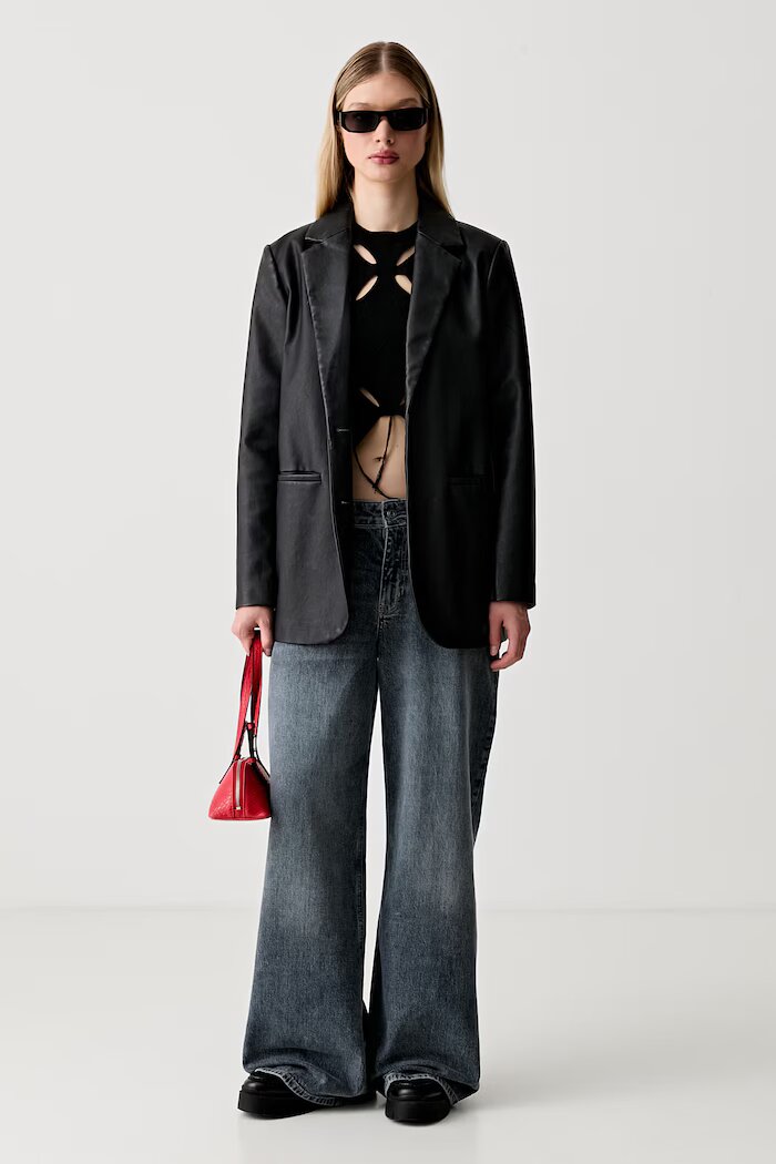 KARL LAGERFELD JEANS пуловер дамски с вискоза черен B3W18013