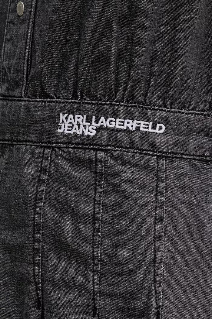 KARL LAGERFELD JEANS разкроена рокля от деним сива B2W13053