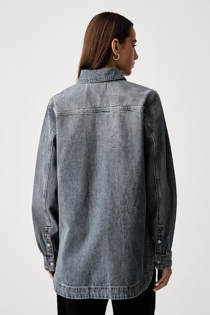 KARL LAGERFELD JEANS риза дамска от деним сива B4W11006