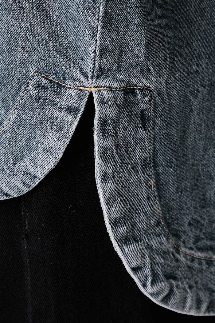 KARL LAGERFELD JEANS риза дамска от деним сива B4W11006
