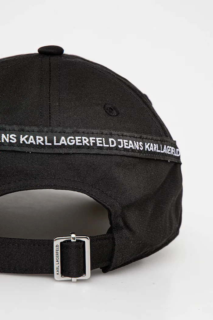 KARL LAGERFELD JEANS Шапка с козирка в черно с принт A2W33026