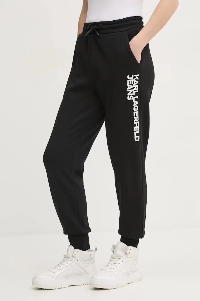 KARL LAGERFELD JEANS Спортен панталон в черно с принт A1W10058