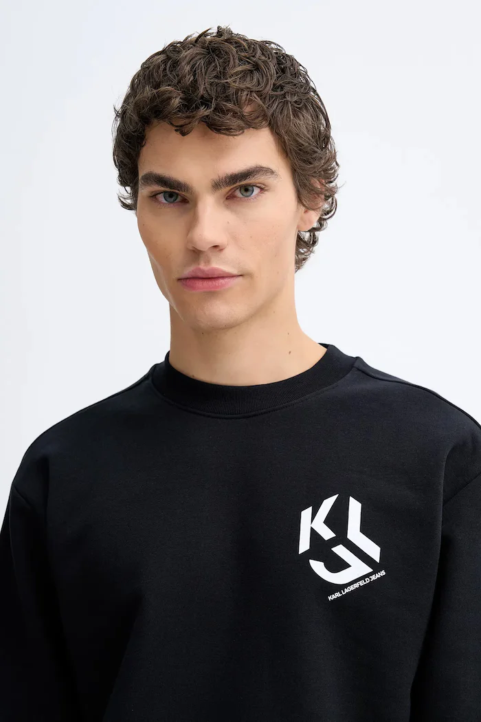 KARL LAGERFELD JEANS суичър мъжки с памук черен B1M20050