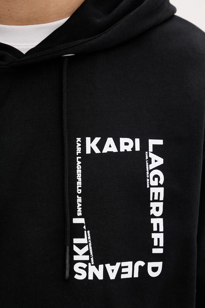 KARL LAGERFELD JEANS суичър с качулка мъжки от памук черен B2M20028