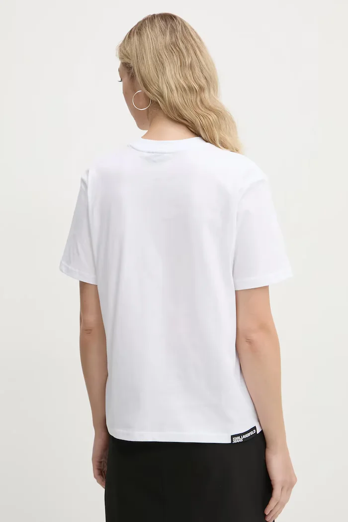 KARL LAGERFELD JEANS тениска дамска от памук бяла A1W17005