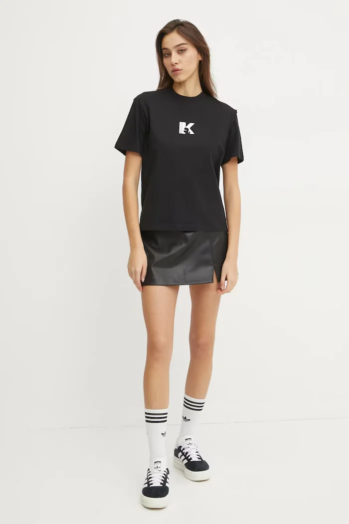 KARL LAGERFELD JEANS тениска дамска от памук черна A1W17031