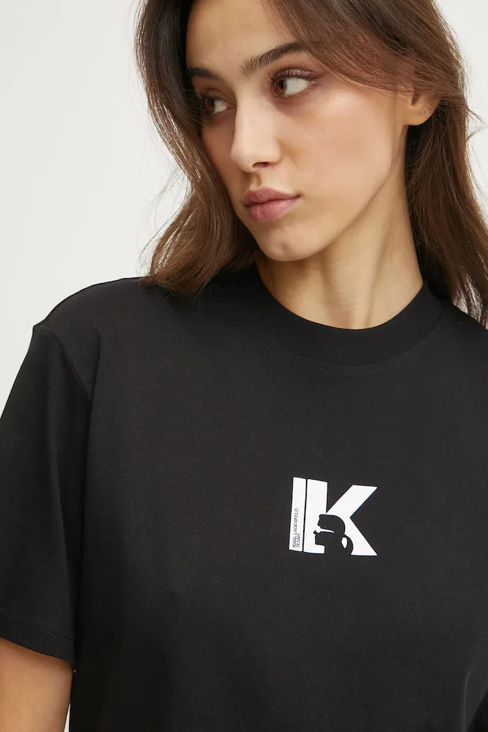 KARL LAGERFELD JEANS тениска дамска от памук черна A1W17031