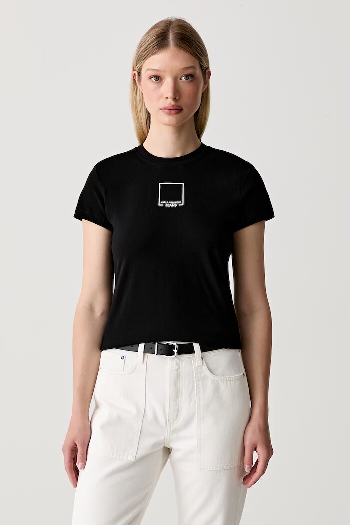 KARL LAGERFELD JEANS тениска дамска от памук черна B3W17017