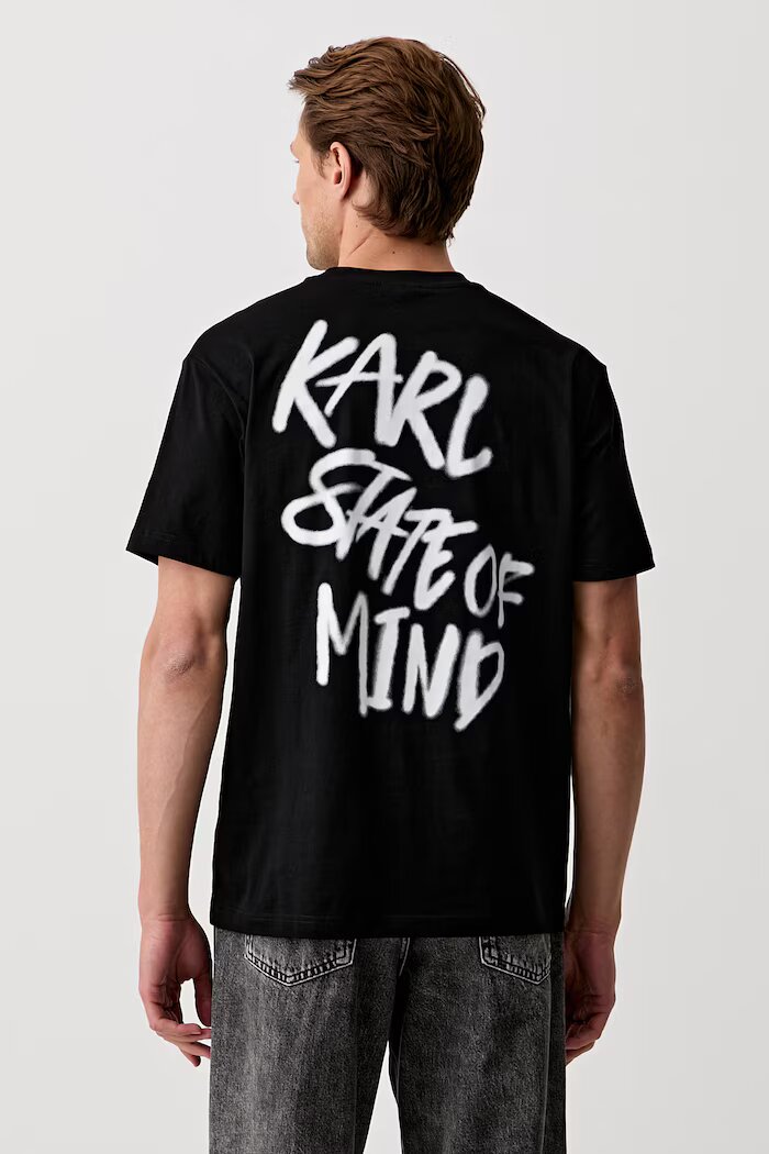 KARL LAGERFELD JEANS тениска мъжка от памук черна B3M17005