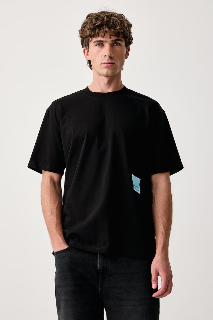 KARL LAGERFELD JEANS тениска мъжка от памук x Pietro Terzini черна B4M17072