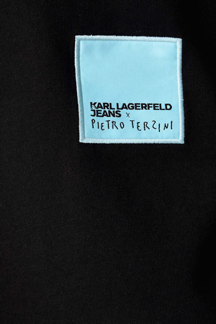 KARL LAGERFELD JEANS тениска мъжка от памук x Pietro Terzini черна B4M17072