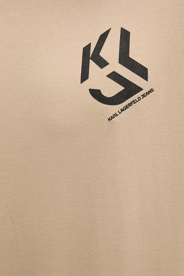 KARL LAGERFELD JEANS тениска мъжка с памук бежова A2M17072