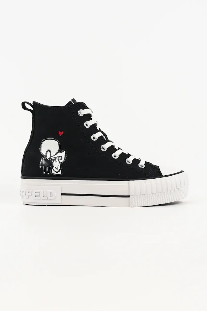 Karl Lagerfeld Kampus Max високи кецове дамски черни високи KL60456A