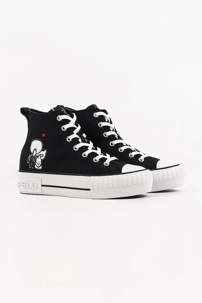 Karl Lagerfeld Kampus Max високи кецове дамски черни високи KL60456A