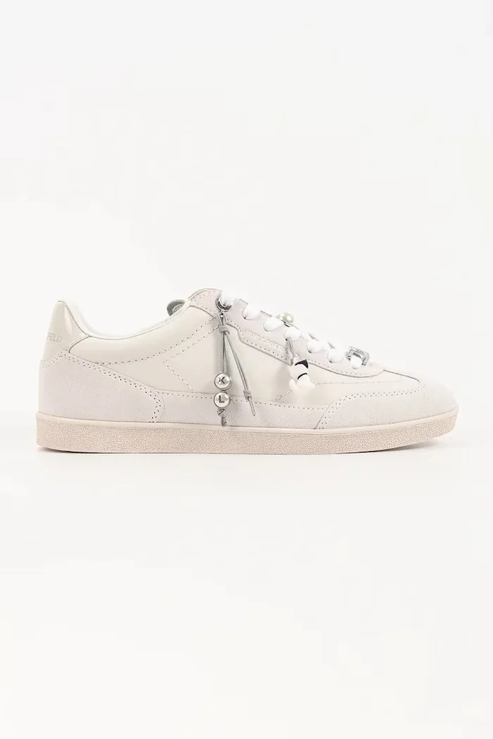 Karl Lagerfeld Kandidate маратонки дамски от кожа бежови KL63821