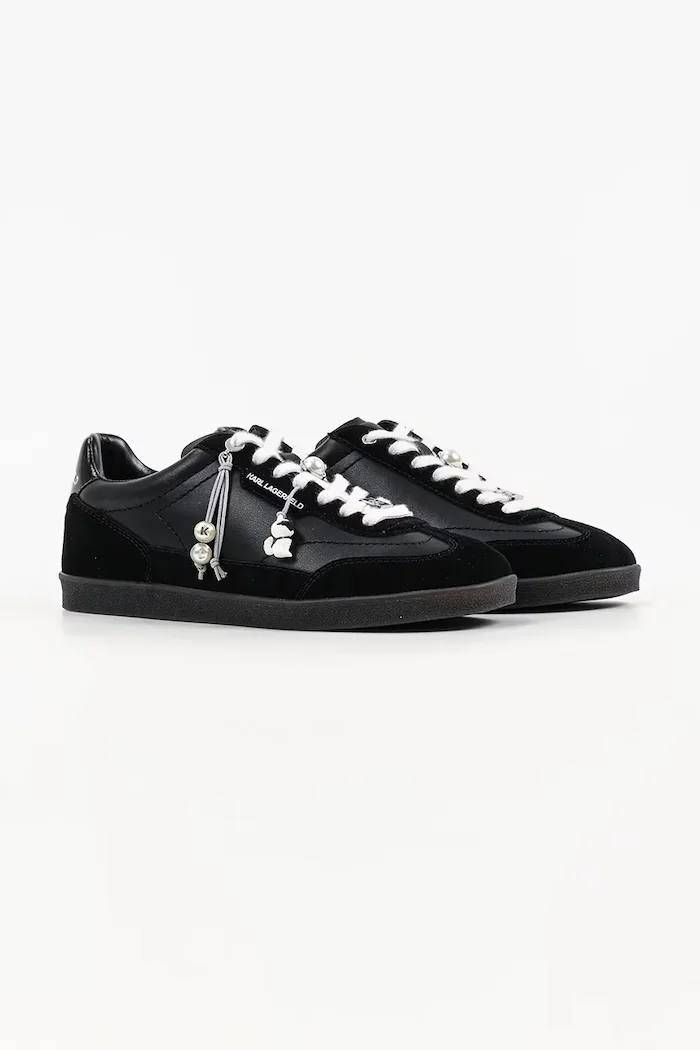 Karl Lagerfeld Kandidate маратонки дамски от кожа черни KL63821