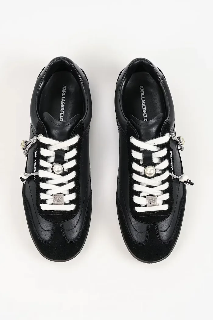 Karl Lagerfeld Kandidate маратонки дамски от кожа черни KL63821