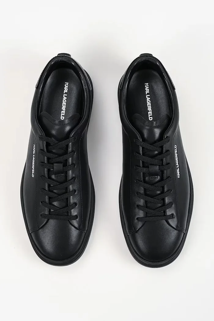 Karl Lagerfeld Kane маратонки мъжки от кожа черни KL53525
