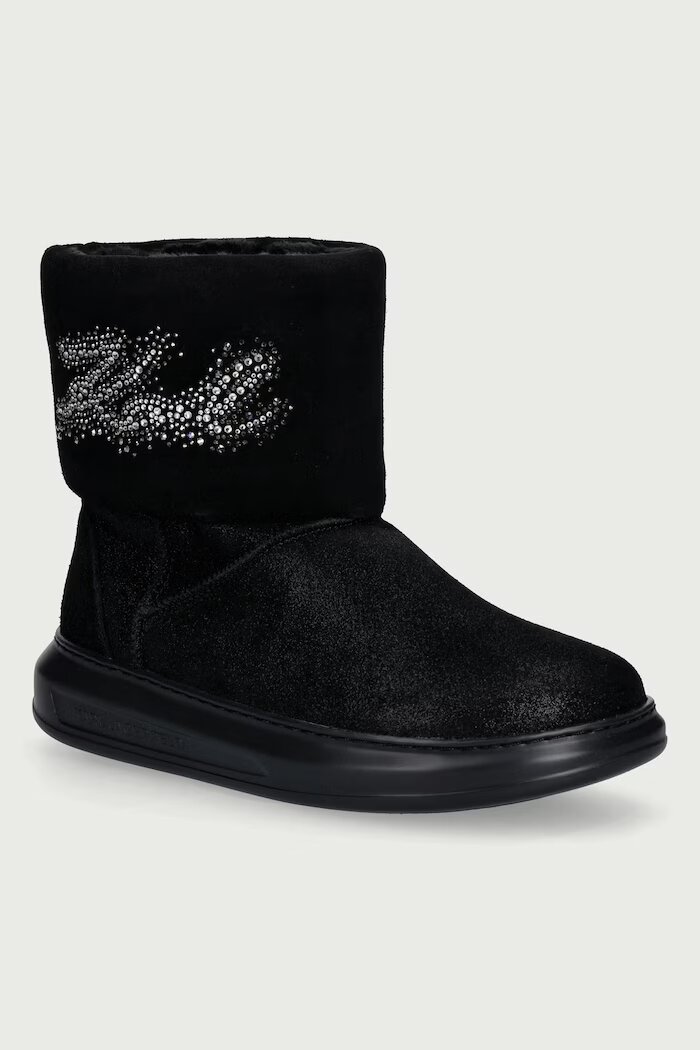Karl Lagerfeld Kapri апрески дамски от велур черни KL44557S