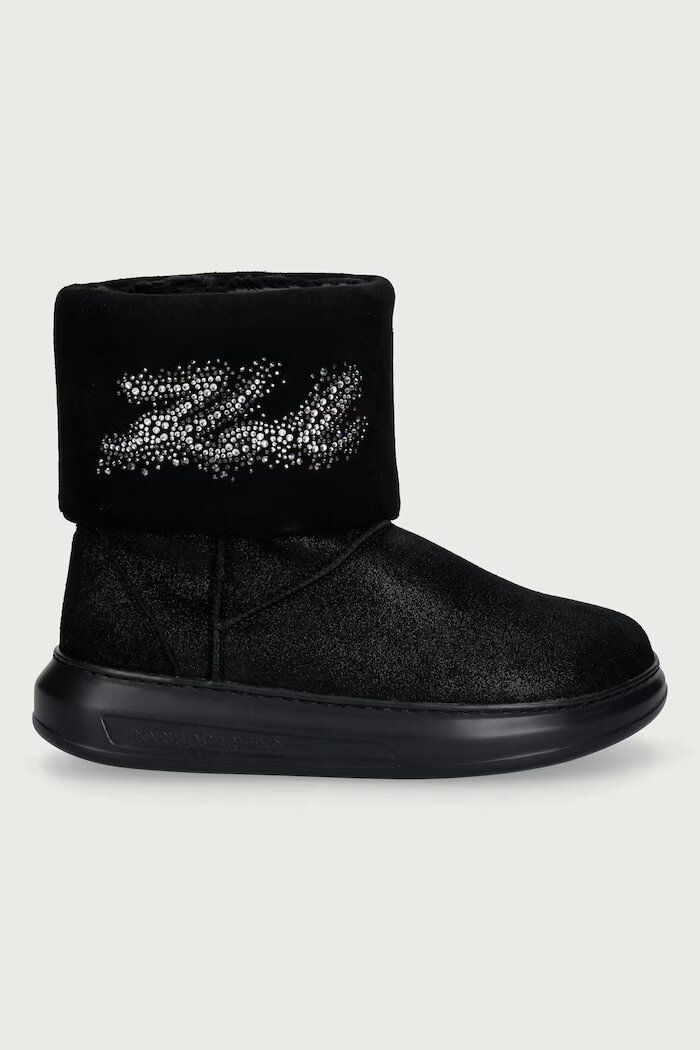 Karl Lagerfeld Kapri апрески дамски от велур черни KL44557S