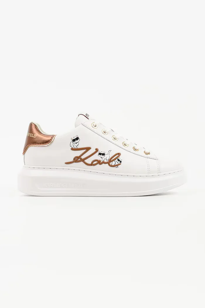 Karl Lagerfeld Kapri маратонки дамски от кожа бели KL62510C