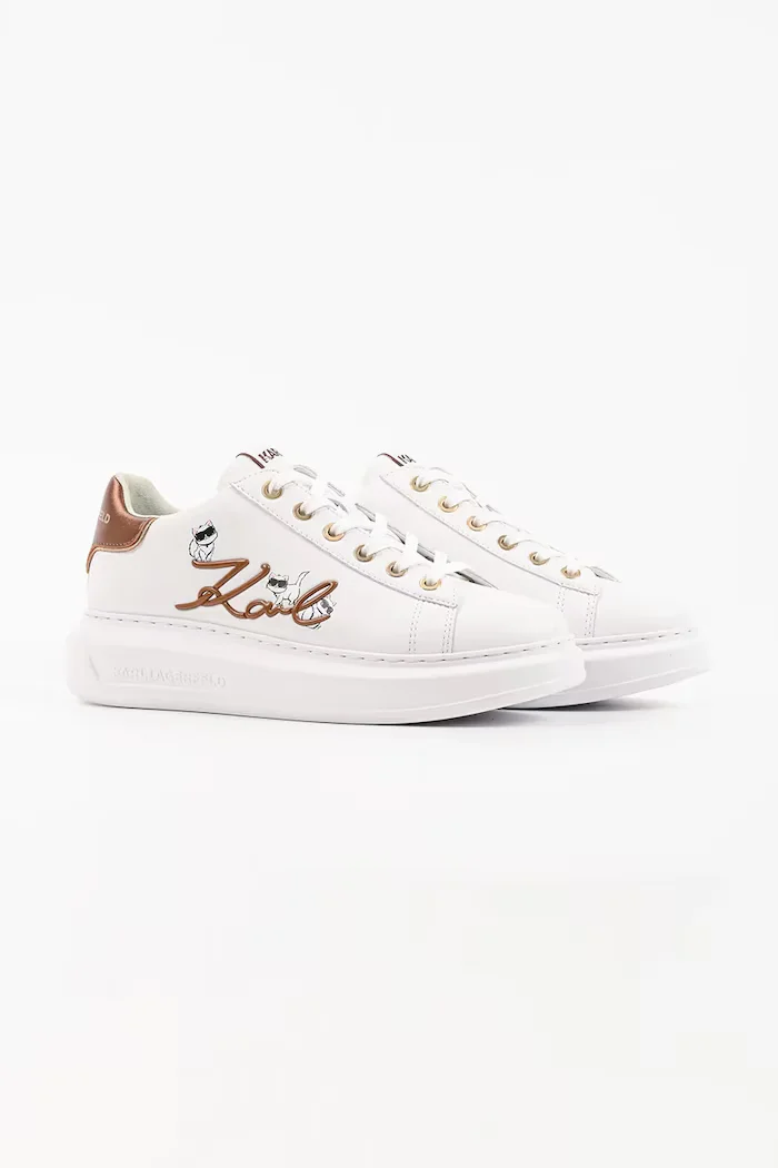 Karl Lagerfeld Kapri маратонки дамски от кожа бели KL62510C