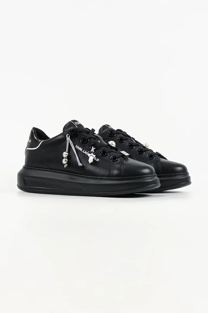 Karl Lagerfeld Kapri маратонки дамски от кожа черни KL62516T