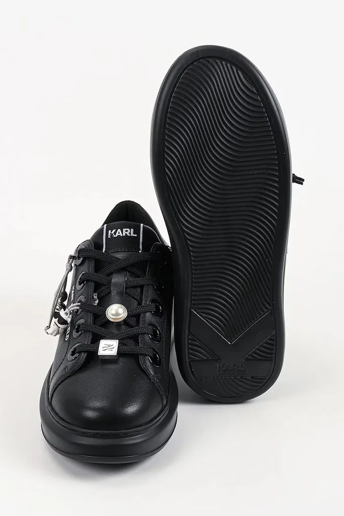 Karl Lagerfeld Kapri маратонки дамски от кожа черни KL62516T