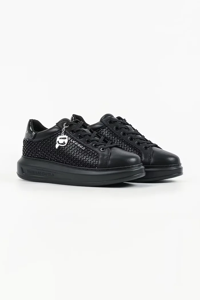 Karl Lagerfeld Kapri маратонки дамски от кожа черни KL62577N