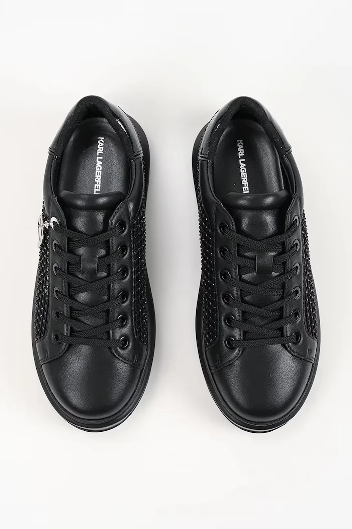 Karl Lagerfeld Kapri маратонки дамски от кожа черни KL62577N