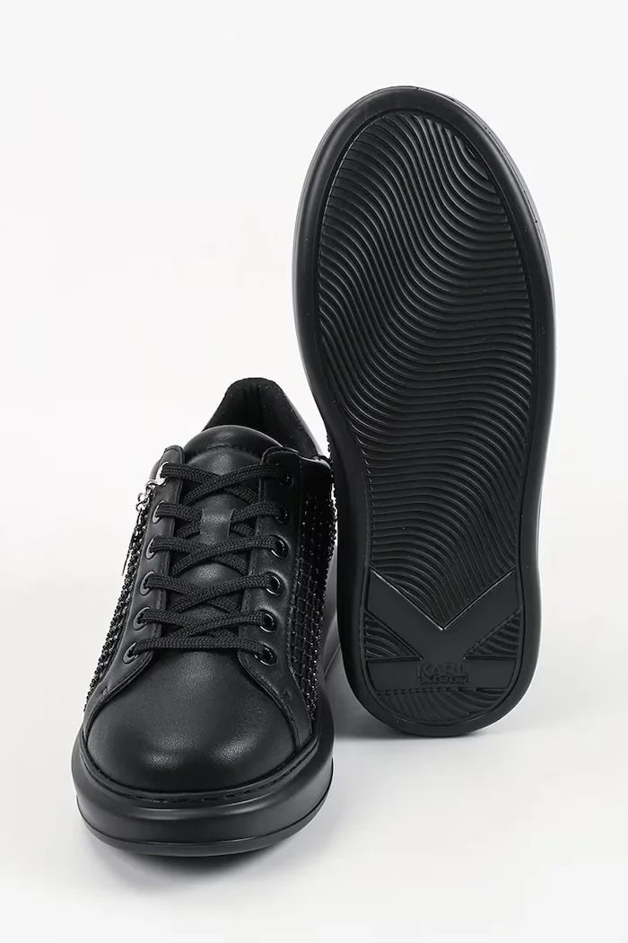 Karl Lagerfeld Kapri маратонки дамски от кожа черни KL62577N