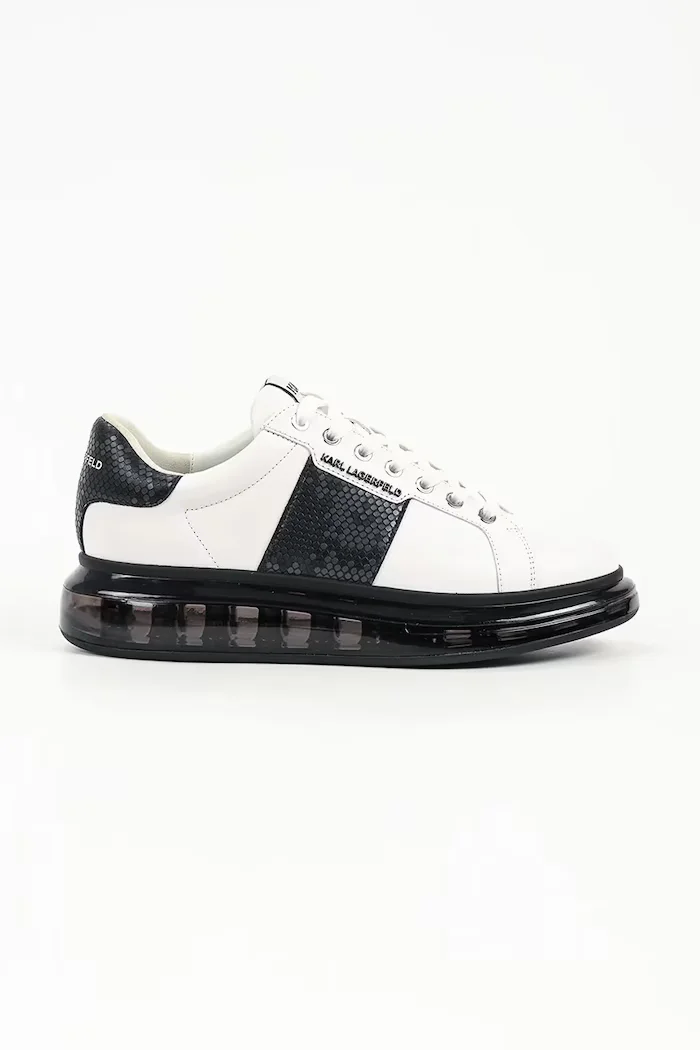 Karl Lagerfeld Kapri маратонки мъжки от кожа бели KL52684