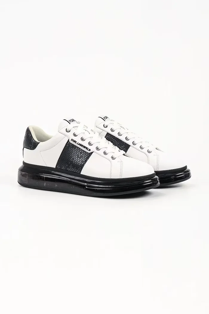 Karl Lagerfeld Kapri маратонки мъжки от кожа бели KL52684