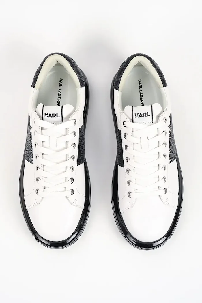 Karl Lagerfeld Kapri маратонки мъжки от кожа бели KL52684